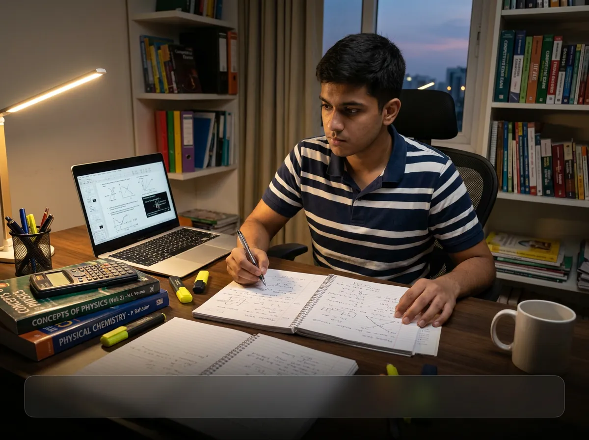 Higher secondary student studying Physics and Chemistry