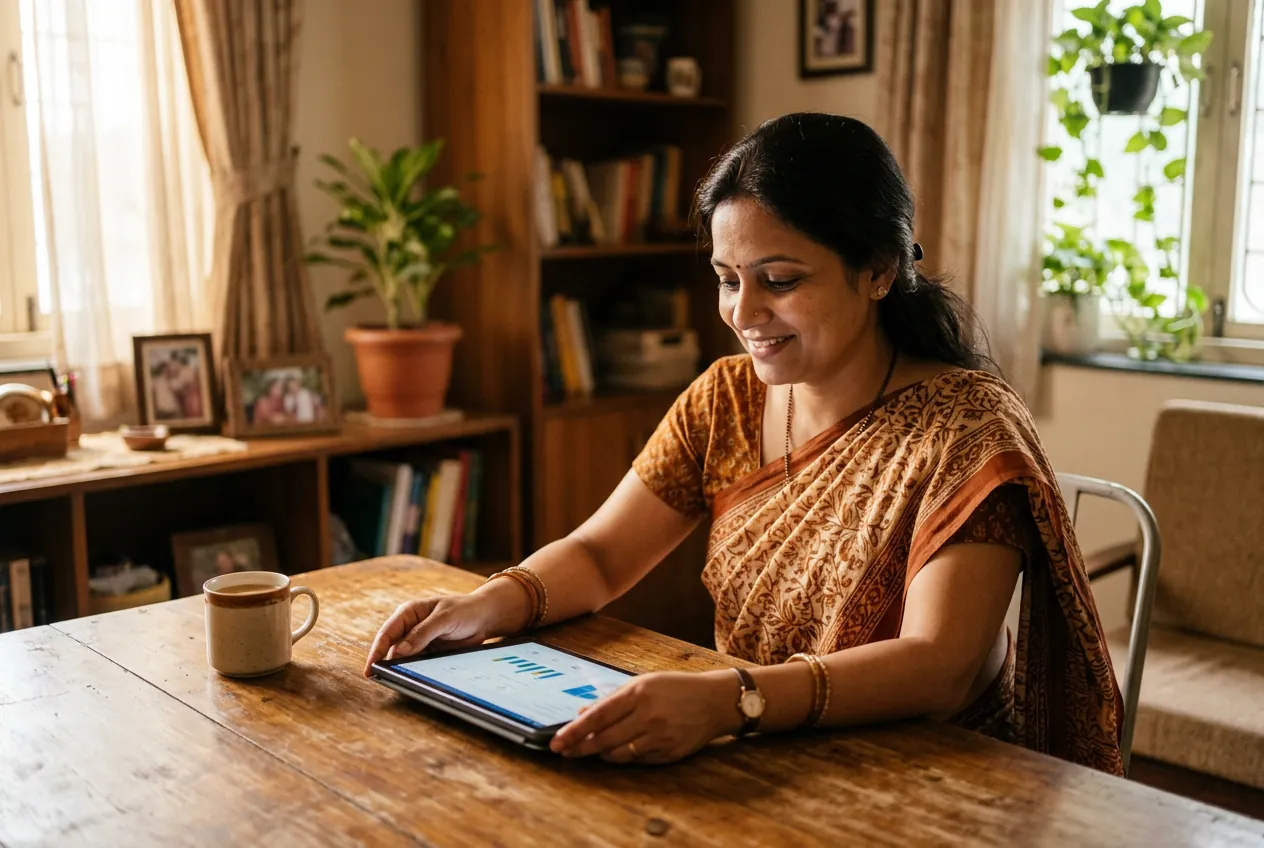 Parent checking their child's attendance and progress reports